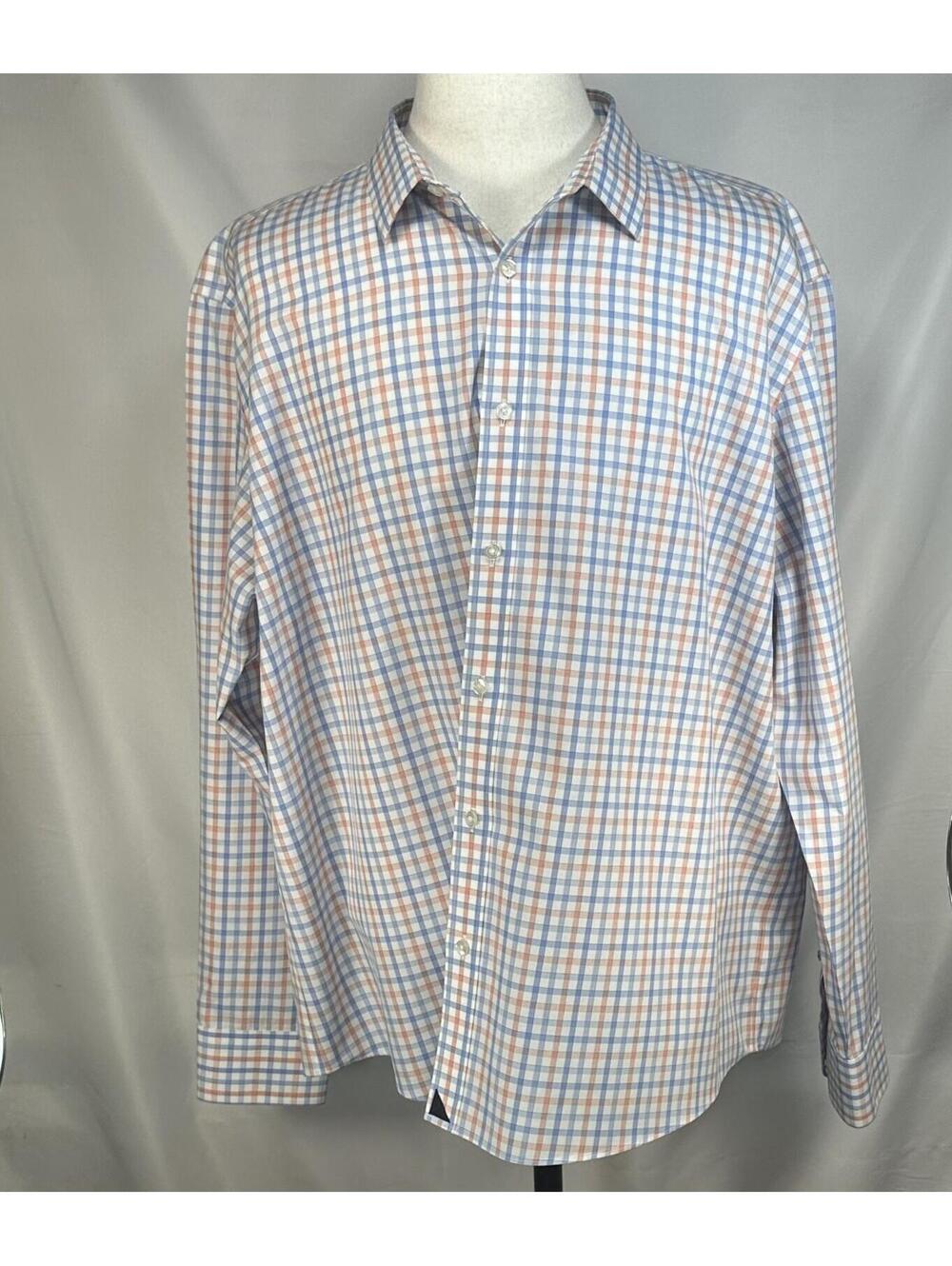 Untuckit Wrinkle Free Cotton Button Up Red/Blue Mens 3XL